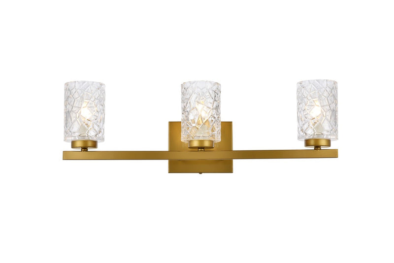 Elegant Lighting LD7027W24BR Three Light Bath, Brass
