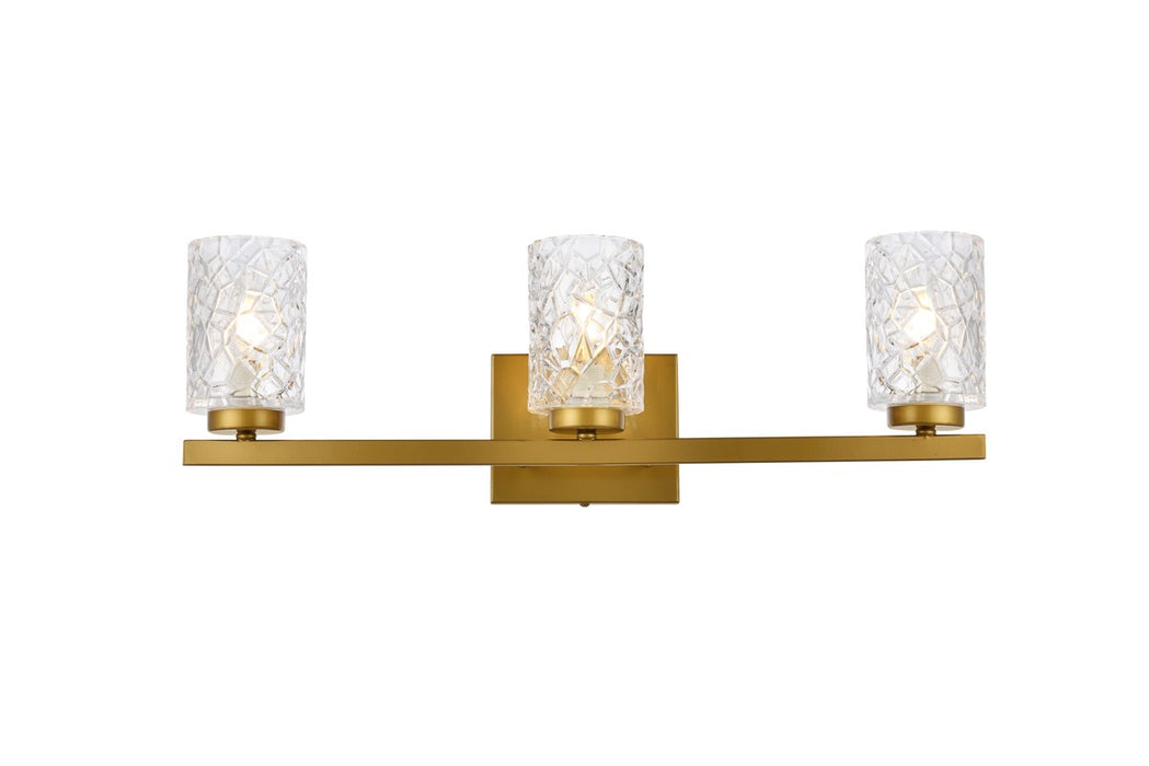 Elegant Lighting LD7027W24BR Three Light Bath, Brass