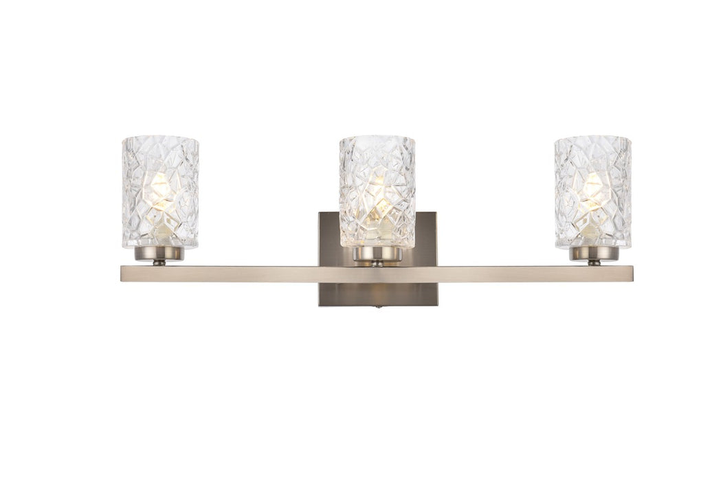 Elegant Lighting LD7027W24SN Three Light Bath, Satin Nickel