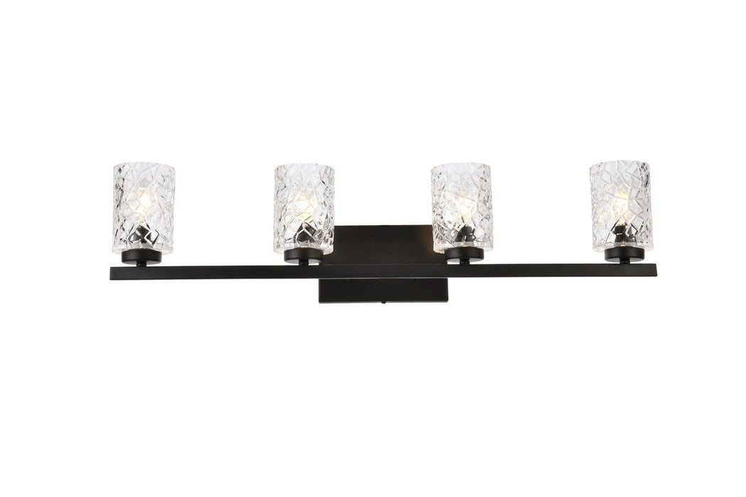 Elegant Lighting LD7028W32BK Four Light Bath, Black