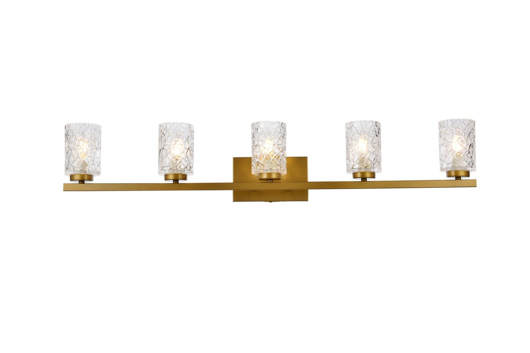 Elegant Lighting LD7029W41BR Five Light Bath, Brass