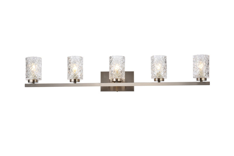 Elegant Lighting LD7029W41SN Five Light Bath, Satin Nickel