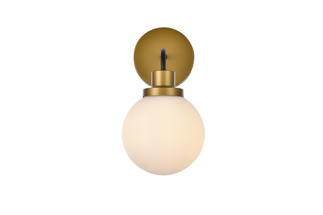 Elegant Lighting LD7030W8BRB One Light Bath, Black and Brass