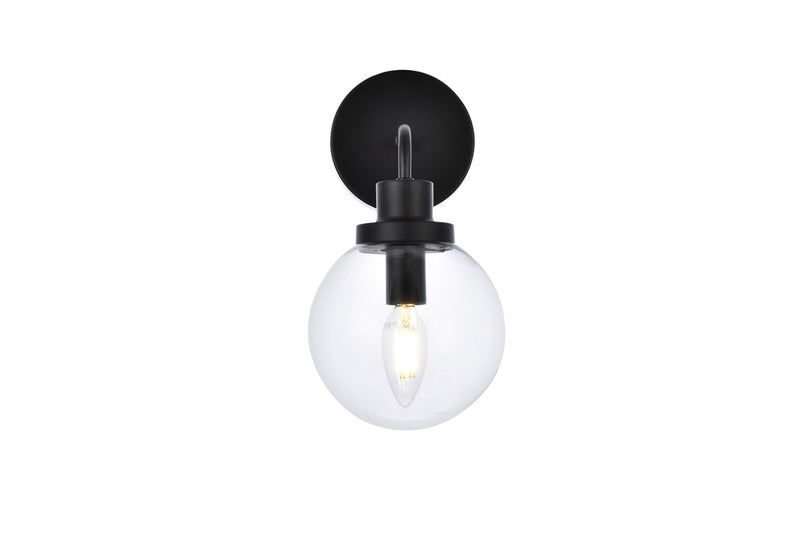 Elegant Lighting LD7031W8BK One Light Bath, Black