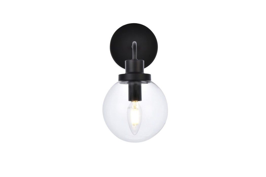 Elegant Lighting LD7031W8BK One Light Bath, Black