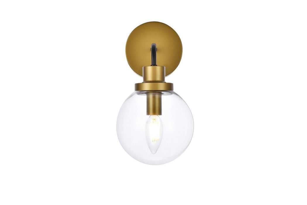 Elegant Lighting LD7031W8BRB One Light Bath, Black and Brass