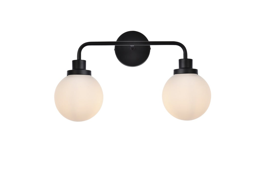 Elegant Lighting LD7032W19BK Two Light Bath, Black