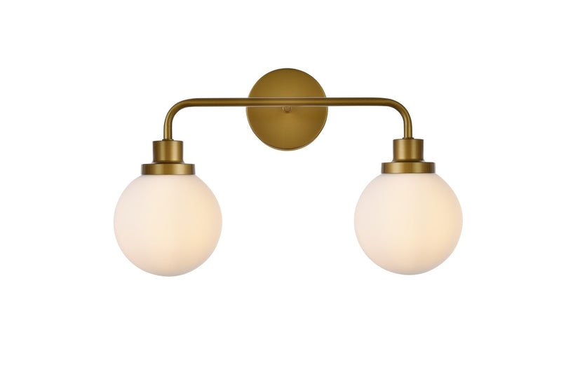 Elegant Lighting LD7032W19BR Two Light Bath, Brass