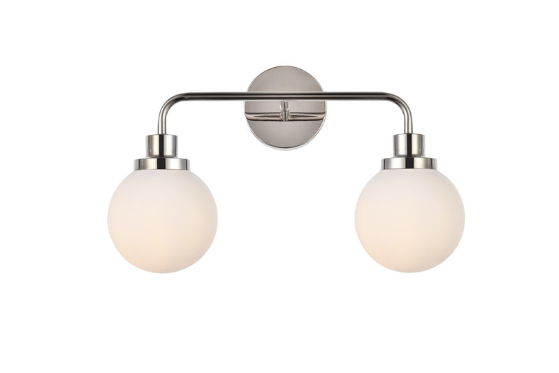Elegant Lighting LD7032W19PN Two Light Bath, Polished Nickel