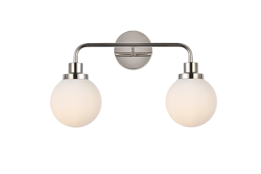 Elegant Lighting LD7032W19PN Two Light Bath, Polished Nickel