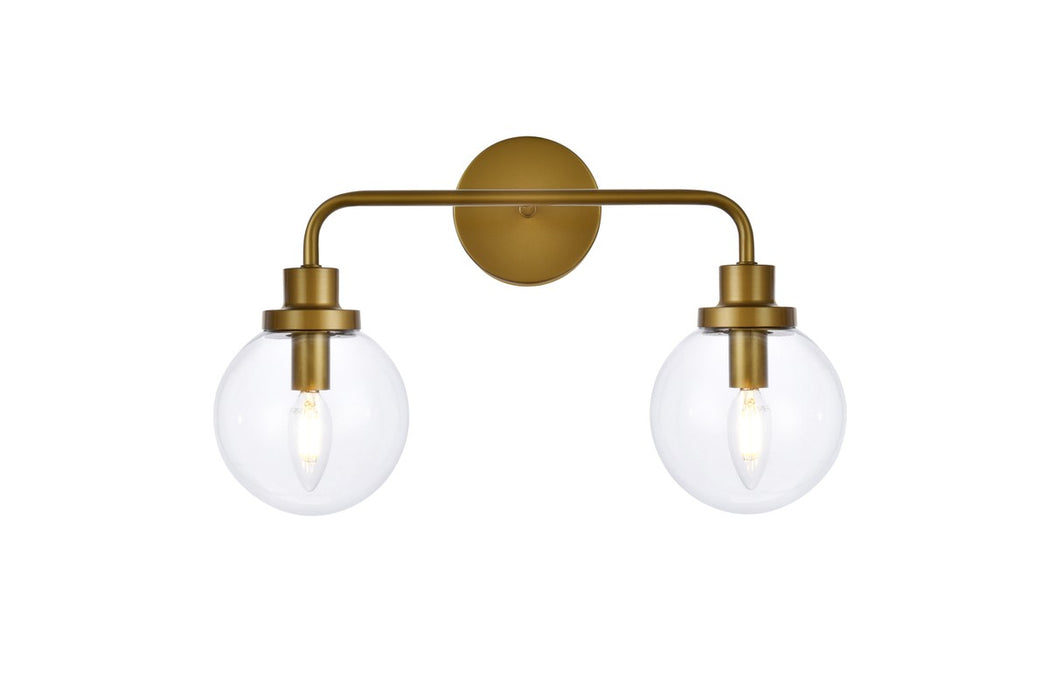 Elegant Lighting LD7033W19BR Two Light Bath, Brass