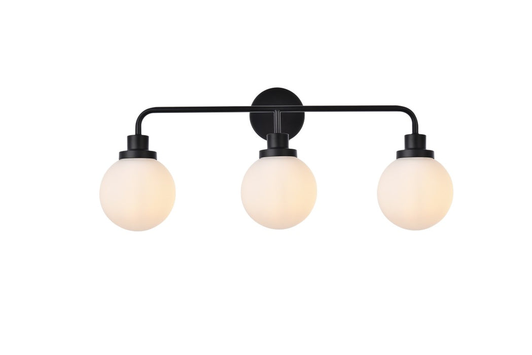 Elegant Lighting LD7034W28BK Three Light Bath, Black
