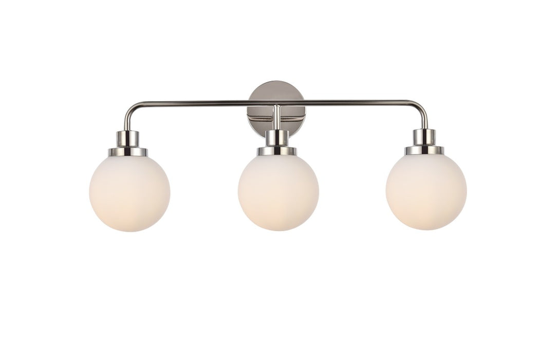Elegant Lighting LD7034W28PN Three Light Bath, Polished Nickel