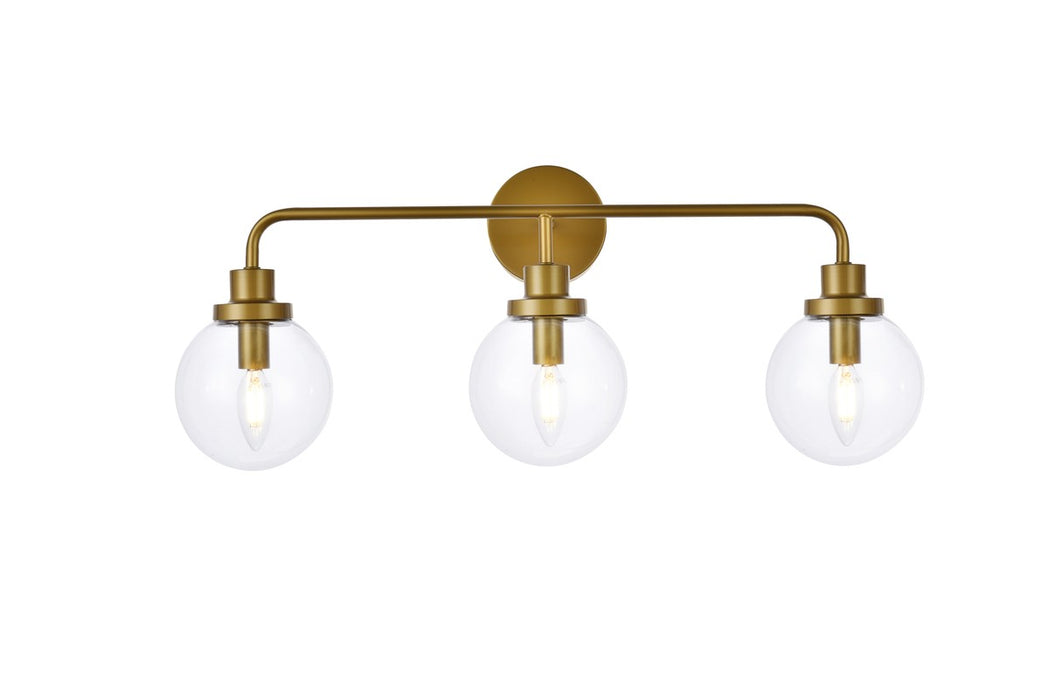 Elegant Lighting LD7035W28BR Three Light Bath, Brass