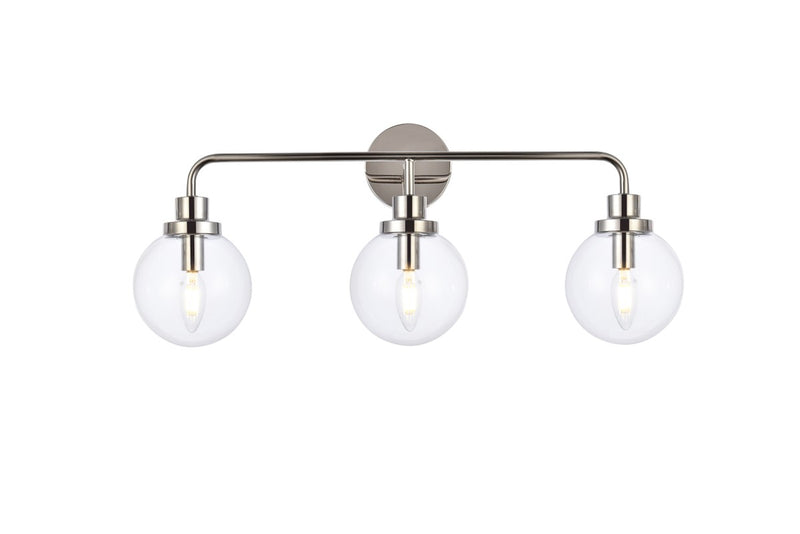 Elegant Lighting LD7035W28PN Three Light Bath, Polished Nickel