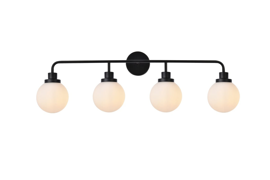 Elegant Lighting LD7036W38BK Four Light Bath, Black