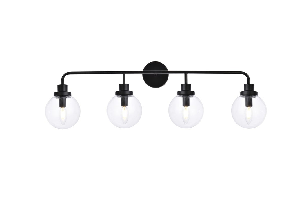 Elegant Lighting LD7037W38BK Four Light Bath, Black