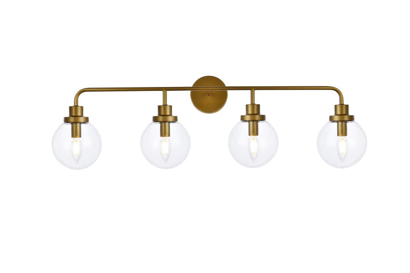 Elegant Lighting LD7037W38BR Four Light Bath, Brass