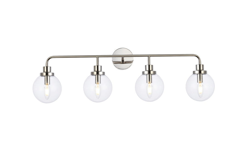 Elegant Lighting LD7037W38PN Four Light Bath, Polished Nickel