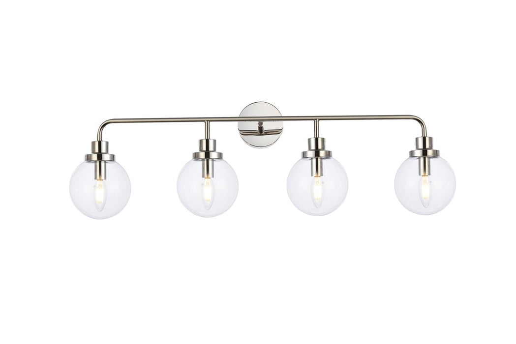 Elegant Lighting LD7037W38PN Four Light Bath, Polished Nickel