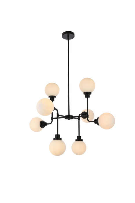 Elegant Lighting LD7038D36BK Eight Light Pendant, Black