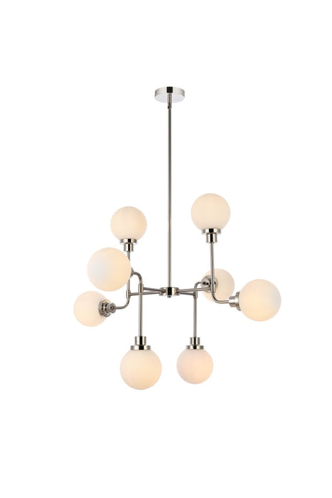 Elegant Lighting LD7038D36PN Eight Light Pendant, Polished Nickel