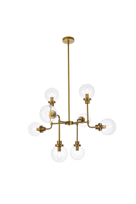 Elegant Lighting LD7039D36BR Eight Light Pendant, Brass