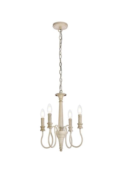 Elegant Lighting LD7042D14WD Four Light Pendant, Weathered Dove