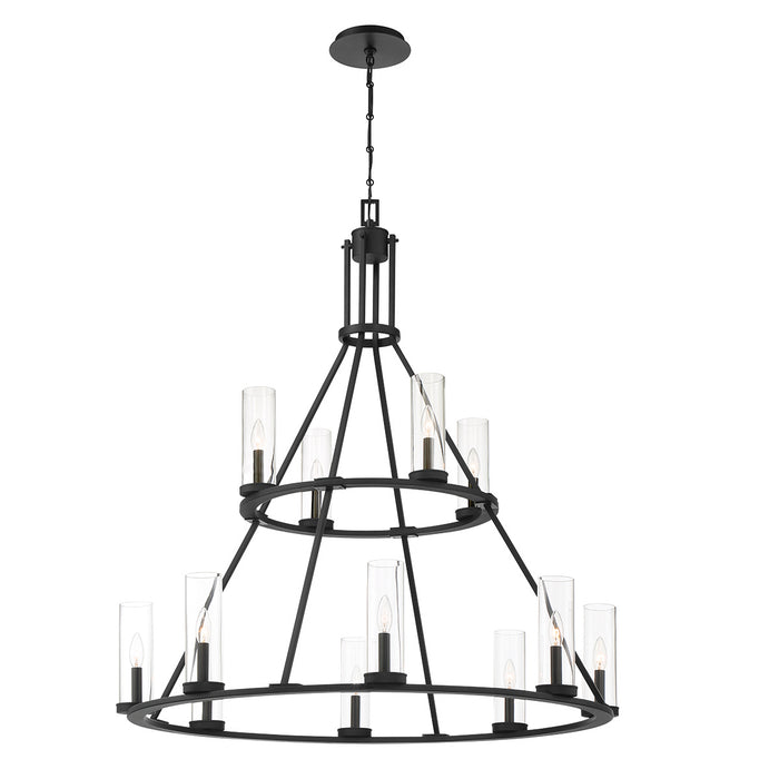 Eurofase 38221-019 12 Light Chandelier, Matte Black