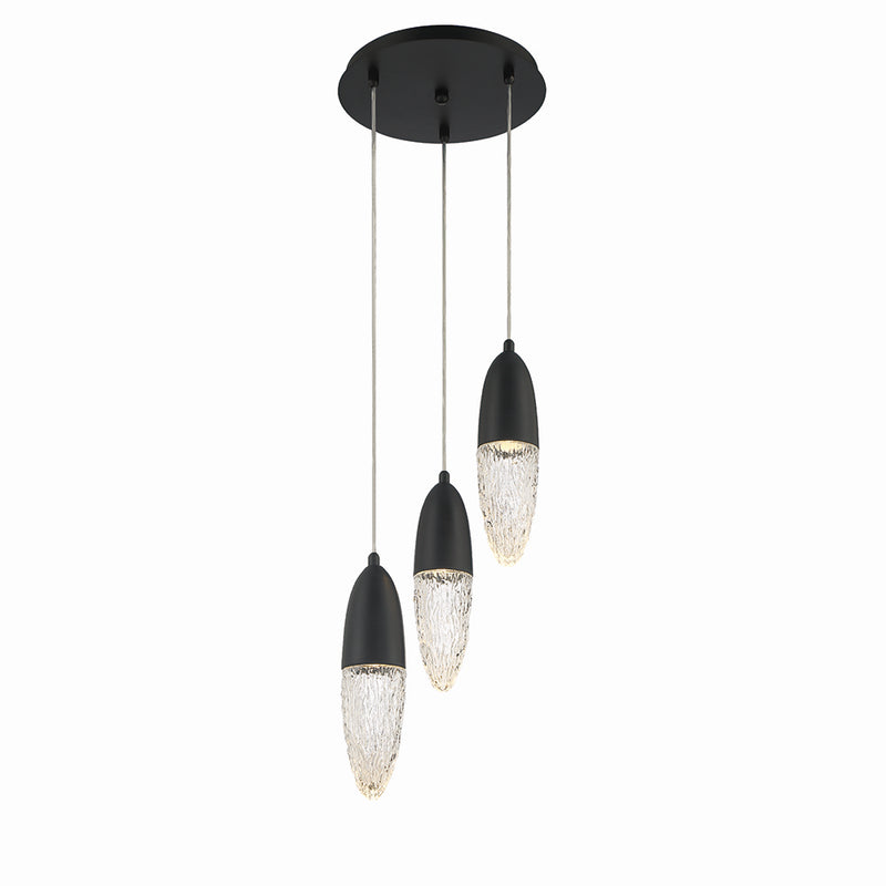 Eurofase 43858-022 Three Light Chandelier, Black