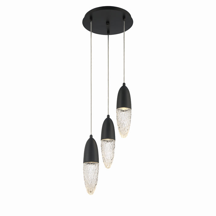 Eurofase 43858-022 Three Light Chandelier, Black