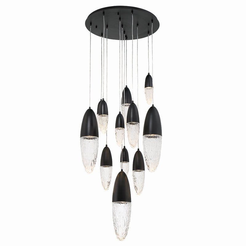 Eurofase 43859-022 12 Light Chandelier, Black