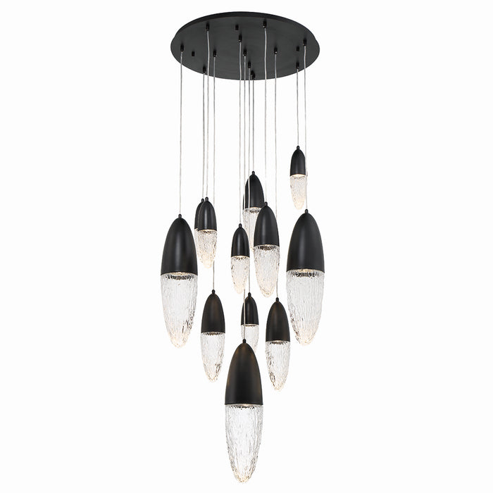 Eurofase 43859-022 12 Light Chandelier, Black