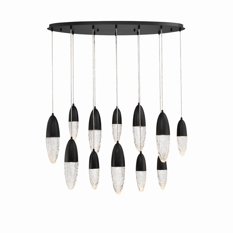 Eurofase 43861-024 12 Light Chandelier, Black