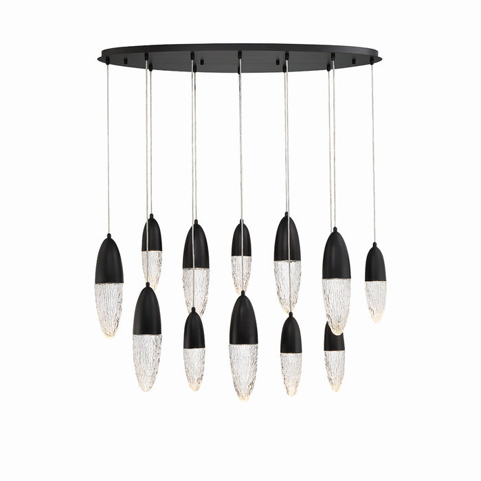 Eurofase 43861-024 12 Light Chandelier, Black