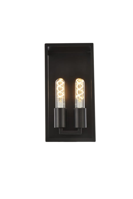 Elegant Lighting LD7055W6BK Two Light Wall Sconce, Black