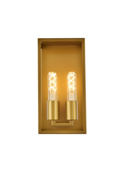 Elegant Lighting LD7055W6BR Two Light Wall Sconce, Brass