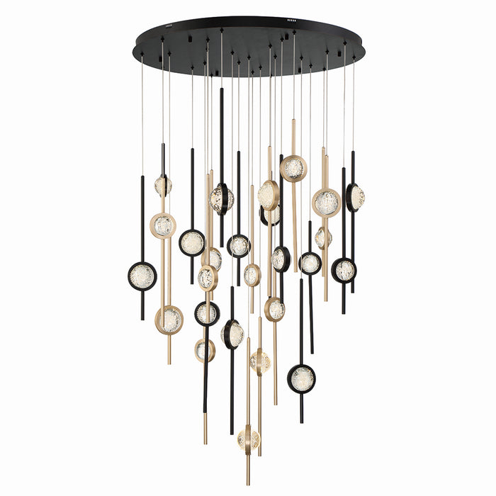 Eurofase 43890-033 LED Chandelier, Gold-Black