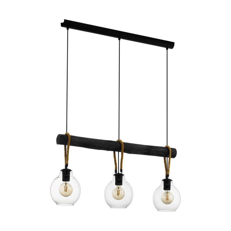 Eglo USA 43618A Three Light Pendant, Structured Black