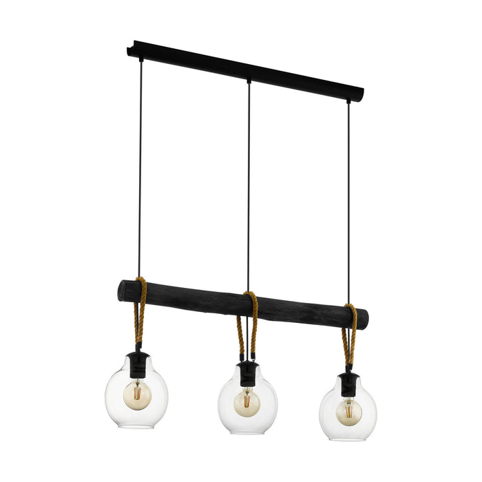 Eglo USA 43618A Three Light Pendant, Structured Black