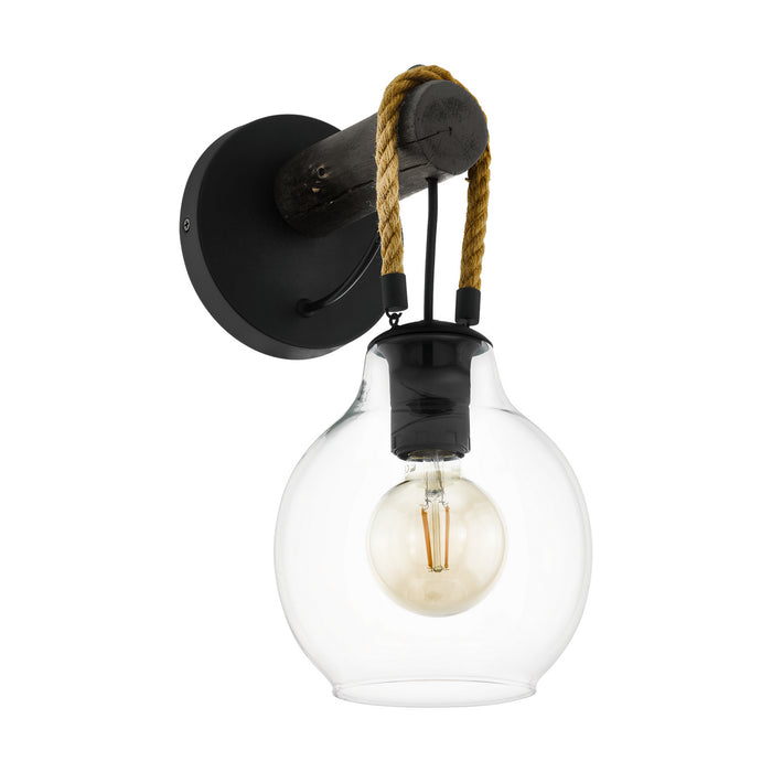 Eglo USA 43619A One Light Wall Sconce, Structured Black