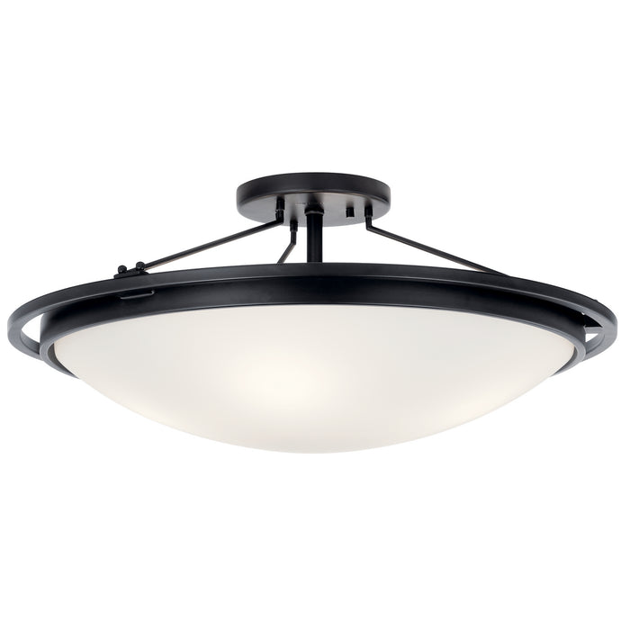 Kichler 42025BK Four Light Semi Flush Mount, Black