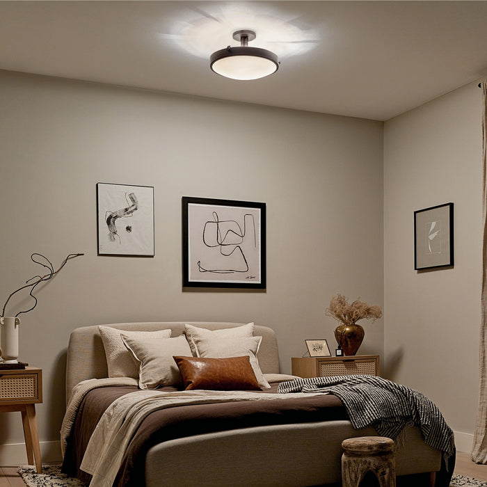 Kichler 42246BK Four Light Semi Flush Mount, Black