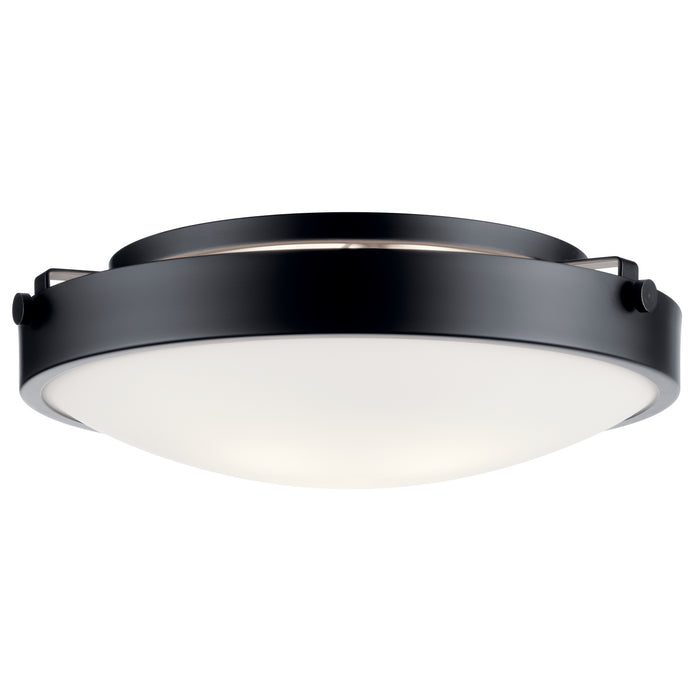 Kichler 42275BK Three Light Flush Mount, Black