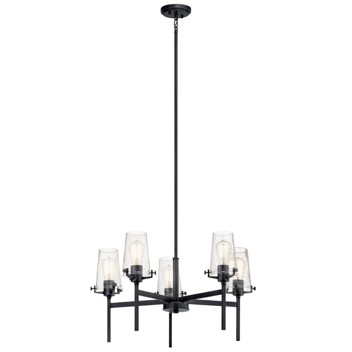 Kichler 43694BK Five Light Chandelier, Black