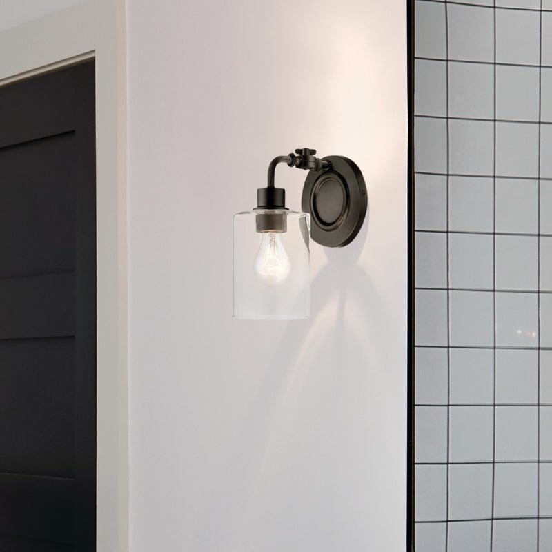 Kichler 45664BK One Light Wall Sconce, Black