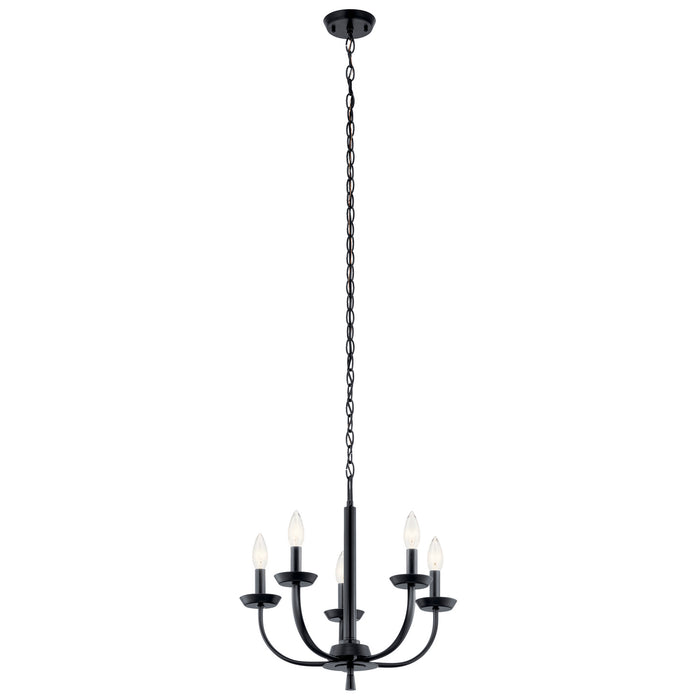 Kichler 52385BK Five Light Chandelier, Black