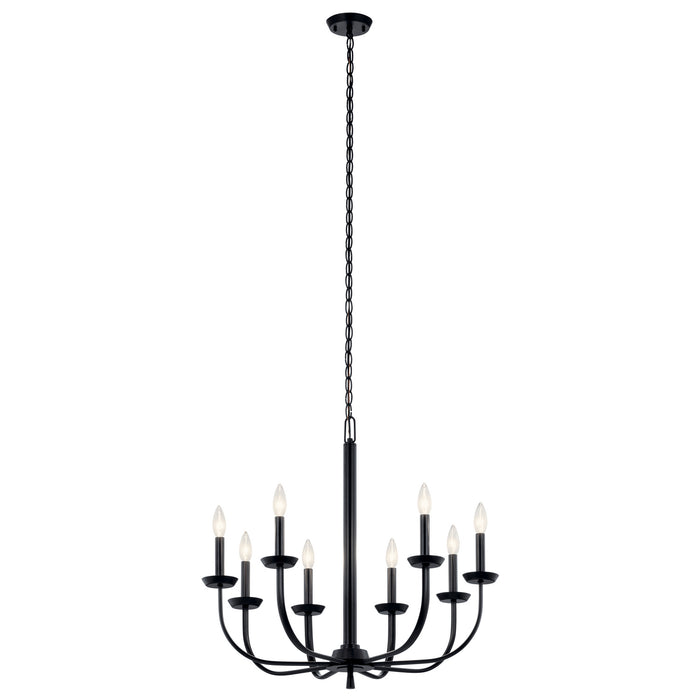 Kichler 52388BK Eight Light Chandelier, Black
