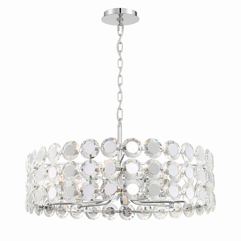Eurofase 44286-019 Eight Light Chandelier, Chrome