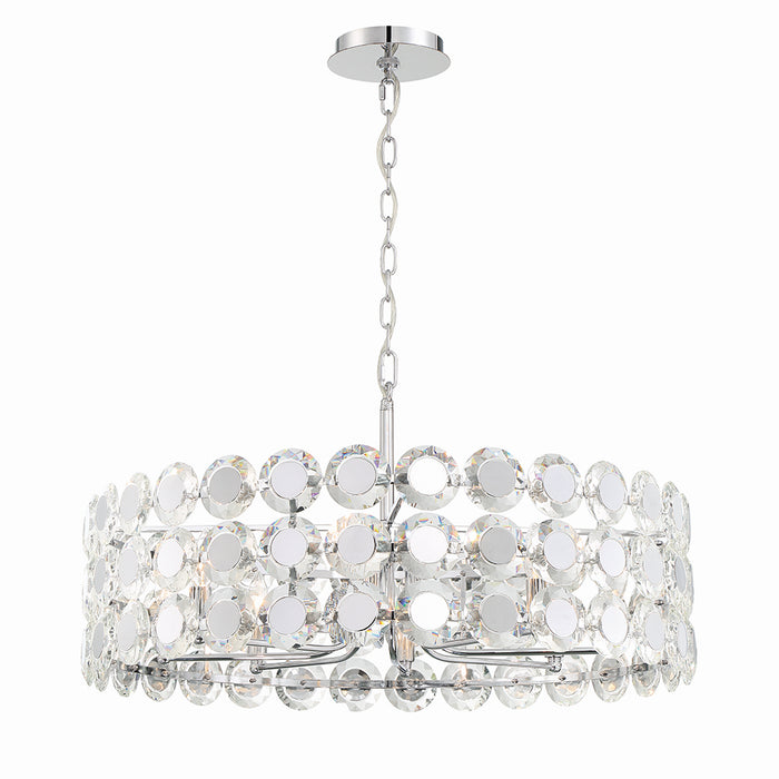 Eurofase 44286-019 Eight Light Chandelier, Chrome